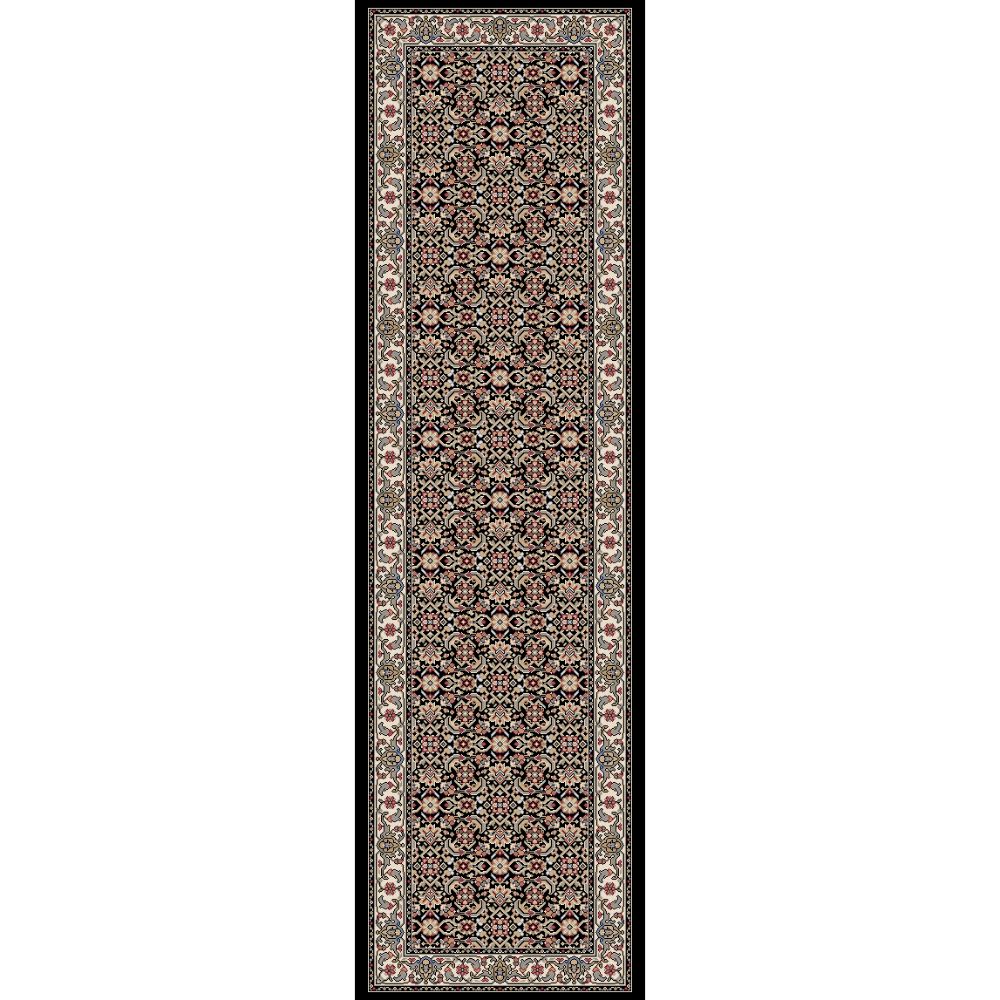 Dynamic Rugs 57011-3263 Ancient Garden 2.2 Ft. X 11 Ft. Finished Runner Rug in Black/Ivory